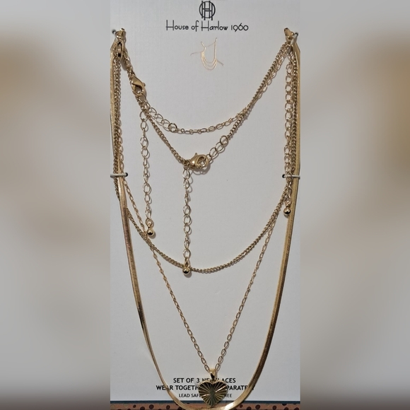 House of Harlow 1960 Layered Gold Necklace - Picture 1 of 1